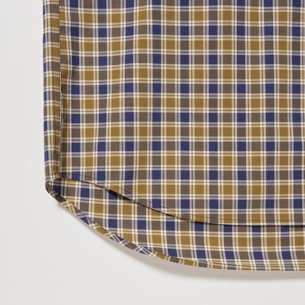 Uniqlo Extra Fine Cotton Broadcloth Checked Long-Sleeve Miesten Paidat Keltainen | 4587-JDMBF