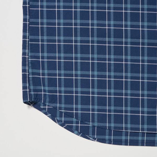 Uniqlo Extra Fine Cotton Broadcloth Checked Long-Sleeve Miesten Paidat Sininen | 2841-EFZGH