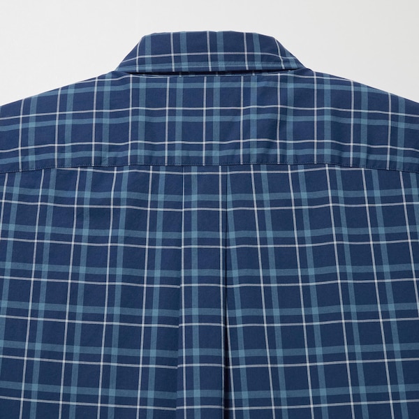 Uniqlo Extra Fine Cotton Broadcloth Checked Long-Sleeve Miesten Paidat Sininen | 2841-EFZGH