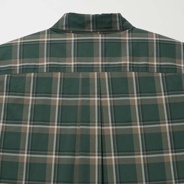 Uniqlo Extra Fine Cotton Broadcloth Checked Long-Sleeve Miesten Paidat Oliivinvihreä | 5149-KHWJO