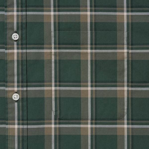 Uniqlo Extra Fine Cotton Broadcloth Checked Long-Sleeve Miesten Paidat Oliivinvihreä | 5149-KHWJO