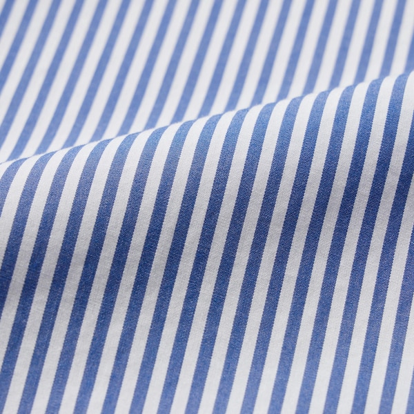 Uniqlo Extra Fine Cotton Broadcloth Striped Long-Sleeve Miesten Paidat Sininen | 3982-SCWQR