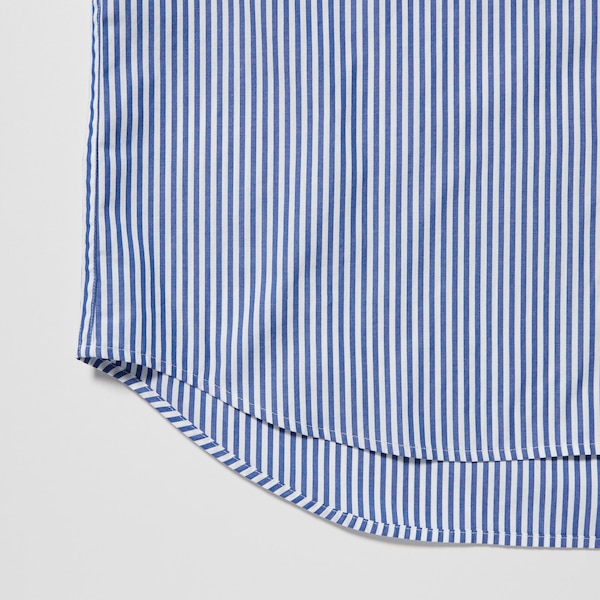 Uniqlo Extra Fine Cotton Broadcloth Striped Long-Sleeve Miesten Paidat Sininen | 3982-SCWQR