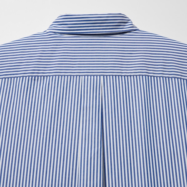 Uniqlo Extra Fine Cotton Broadcloth Striped Long-Sleeve Miesten Paidat Sininen | 3982-SCWQR