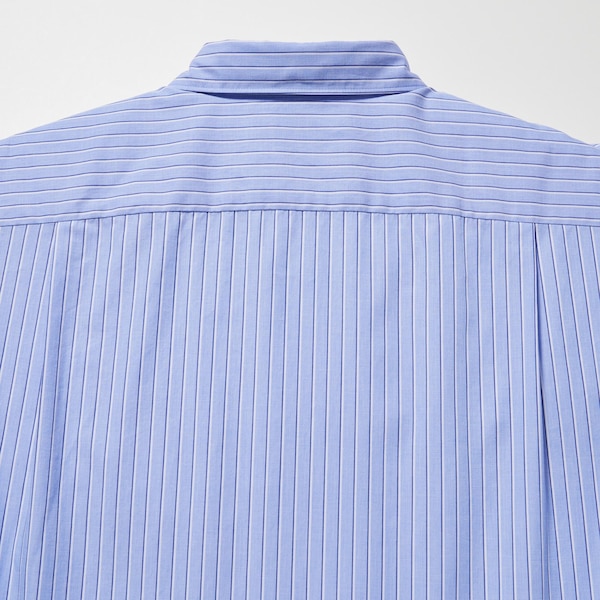 Uniqlo Extra Fine Cotton Broadcloth Striped Long-Sleeve Miesten Paidat Sininen | 2815-NKRVE