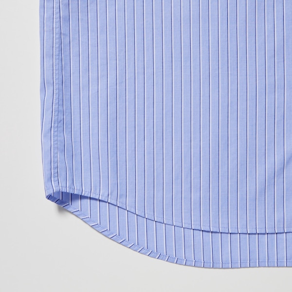 Uniqlo Extra Fine Cotton Broadcloth Striped Long-Sleeve Miesten Paidat Sininen | 2815-NKRVE