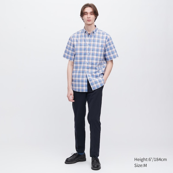 Uniqlo Extra Fine Cotton Short-Sleeve Miesten Paidat Sininen | 3708-NWYHA