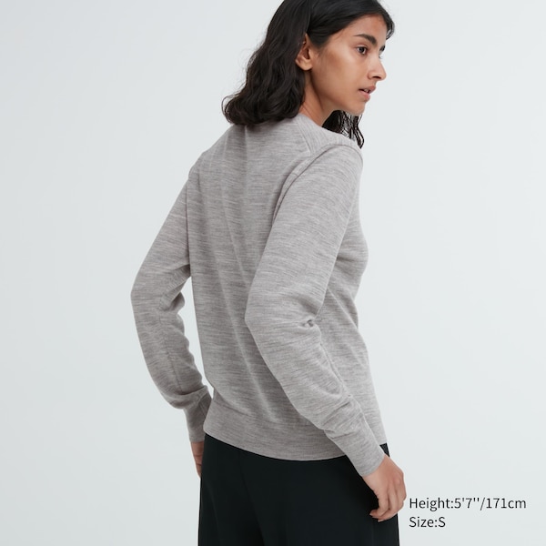 Uniqlo Extra Fine Merino Crew Neck Naisten Neuletakki Harmaat | 7214-EYIQV