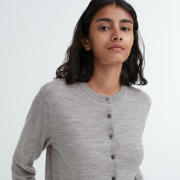 Uniqlo Extra Fine Merino Crew Neck Naisten Neuletakki Harmaat | 7214-EYIQV