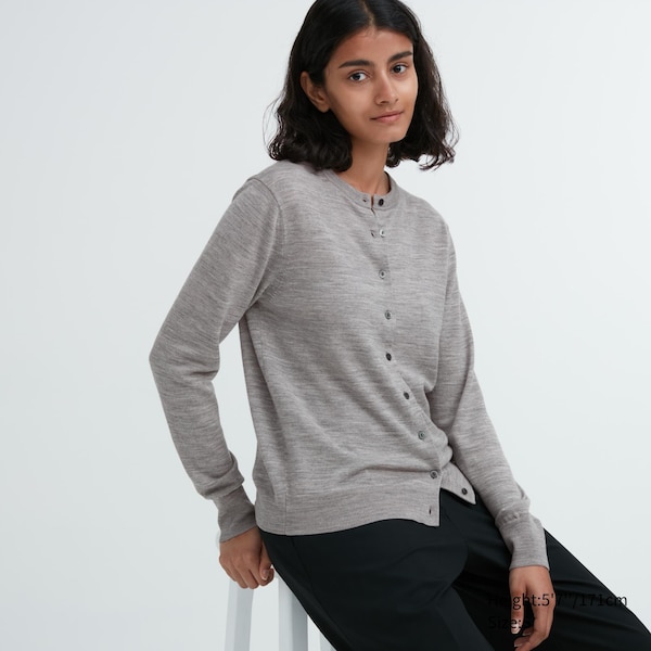 Uniqlo Extra Fine Merino Crew Neck Naisten Neuletakki Harmaat | 7214-EYIQV