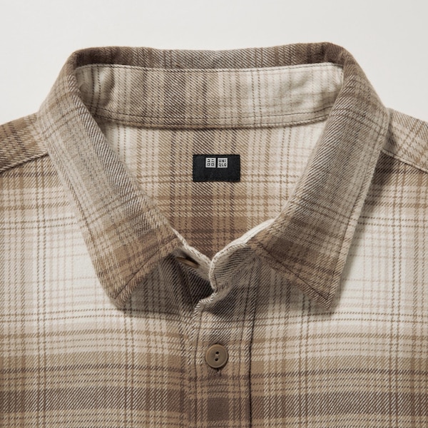 Uniqlo Flannel Checked Long-Sleeve Miesten Paidat Kupari | 5639-WHFYX