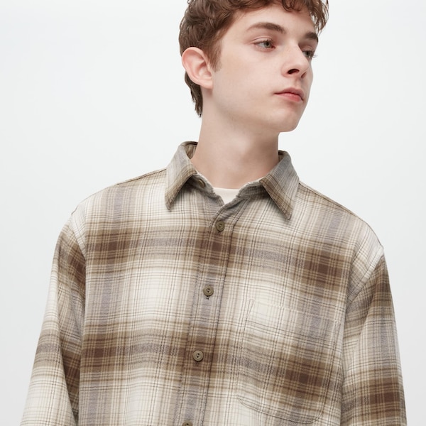 Uniqlo Flannel Checked Long-Sleeve Miesten Paidat Kupari | 5639-WHFYX