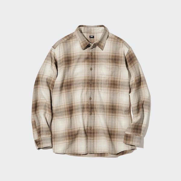 Uniqlo Flannel Checked Long-Sleeve Miesten Paidat Kupari | 5639-WHFYX