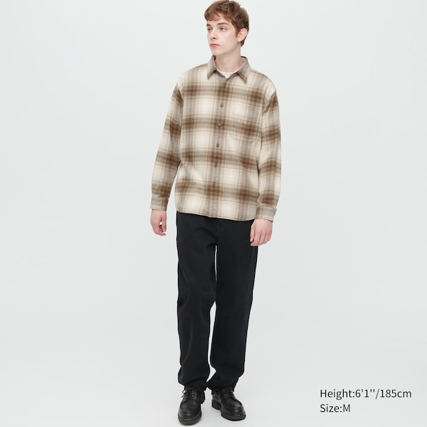 Uniqlo Flannel Checked Long-Sleeve Miesten Paidat Kupari | 5639-WHFYX