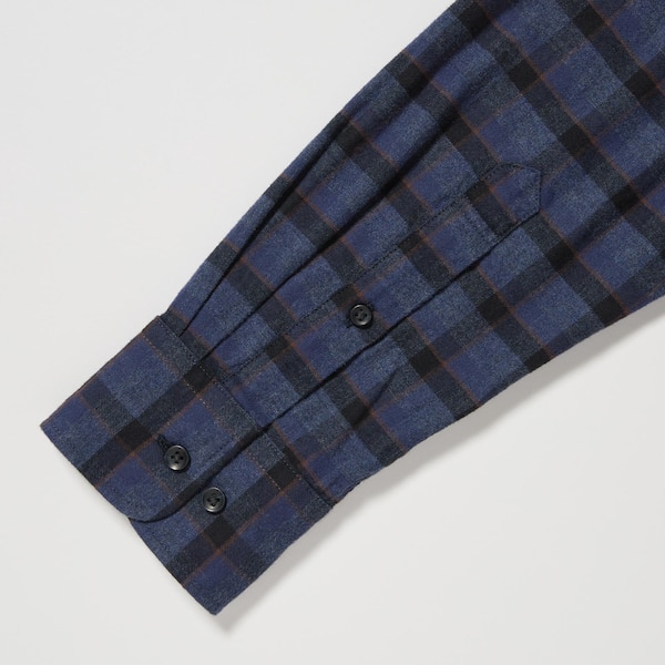 Uniqlo Flannel Checked Long-Sleeve Miesten Paidat Sininen | 2968-AFRTL