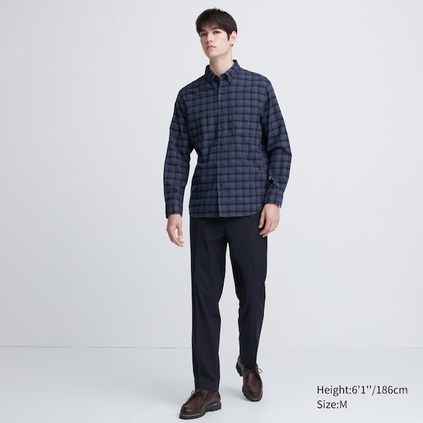 Uniqlo Flannel Checked Long-Sleeve Miesten Paidat Sininen | 2968-AFRTL