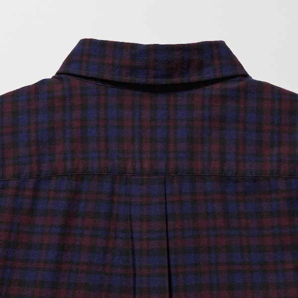 Uniqlo Flannel Checked Long-Sleeve Miesten Paidat Viininpunainen | 2580-EWAFT