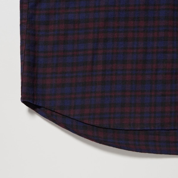 Uniqlo Flannel Checked Long-Sleeve Miesten Paidat Viininpunainen | 2580-EWAFT