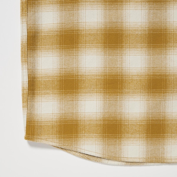 Uniqlo Flannel Checked Long-Sleeve Miesten Paidat Keltainen | 4153-IVLEO