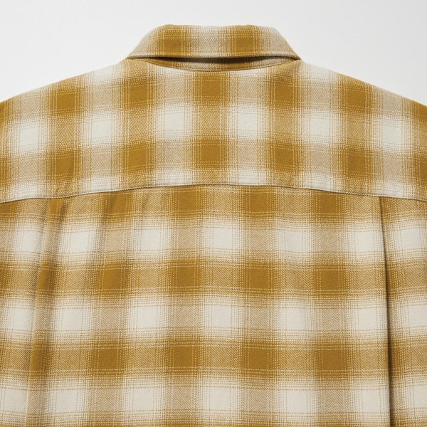 Uniqlo Flannel Checked Long-Sleeve Miesten Paidat Keltainen | 4153-IVLEO