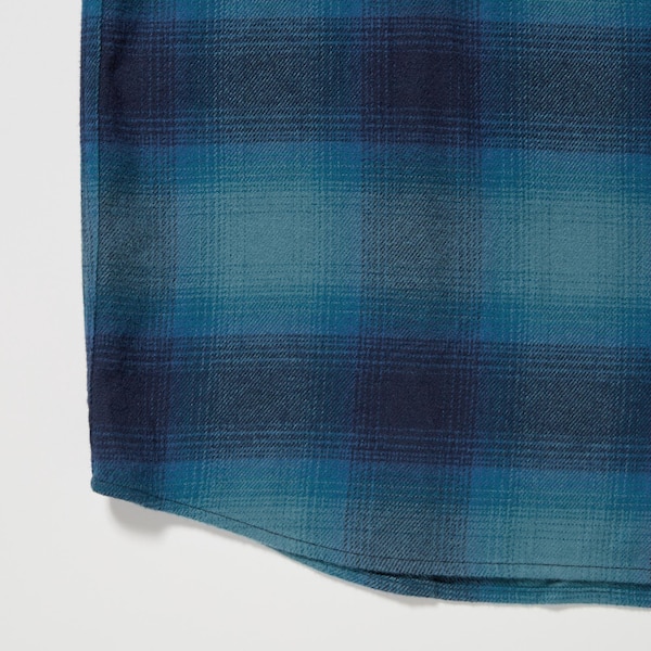 Uniqlo Flannel Checked Long-Sleeve Miesten Paidat Sininen | 6823-WHEZF