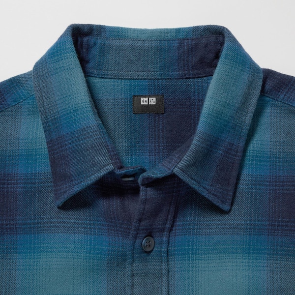 Uniqlo Flannel Checked Long-Sleeve Miesten Paidat Sininen | 6823-WHEZF