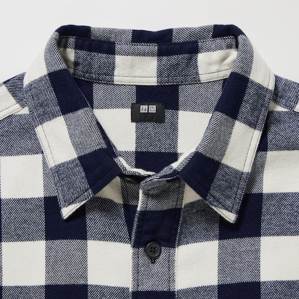 Uniqlo Flannel Checked Long-Sleeve Miesten Paidat Sininen | 2513-XJSIK