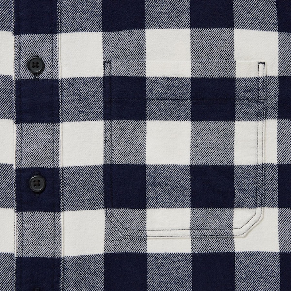 Uniqlo Flannel Checked Long-Sleeve Miesten Paidat Sininen | 2513-XJSIK