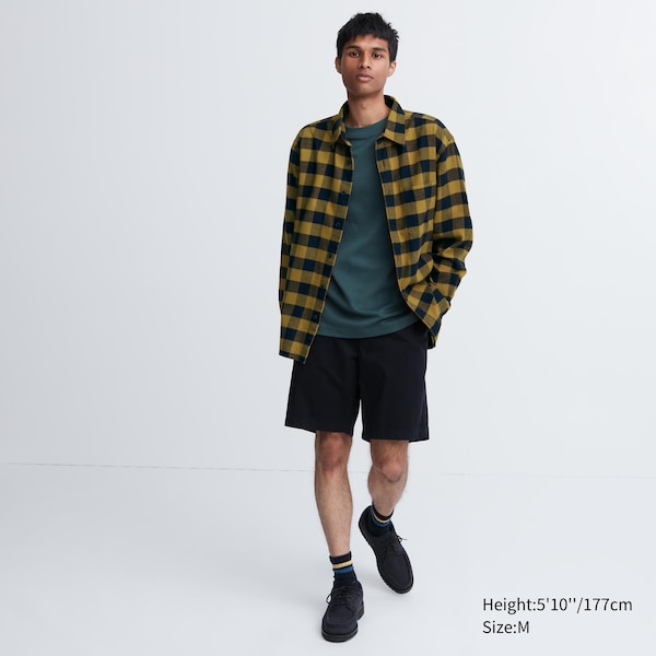 Uniqlo Flannel Checked Long-Sleeve Miesten Paidat Keltainen | 5931-SCLTK