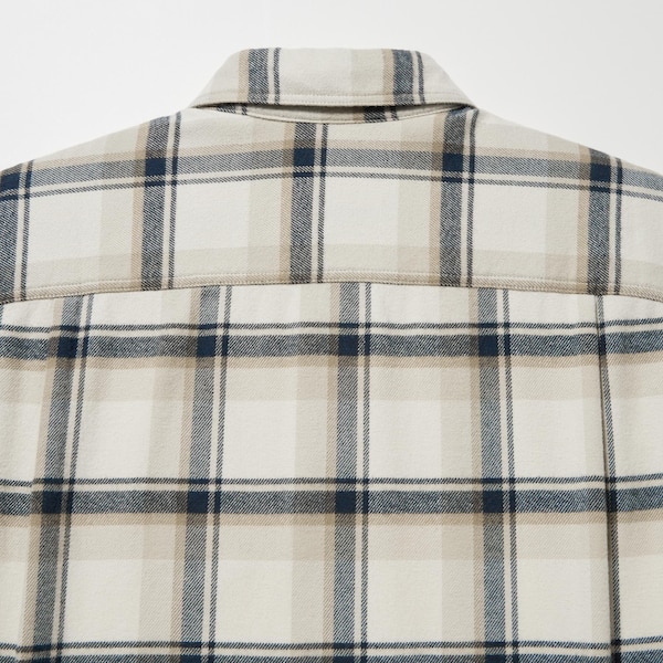 Uniqlo Flannel Checked Long-Sleeve Miesten Paidat Beige | 6471-EPOYN