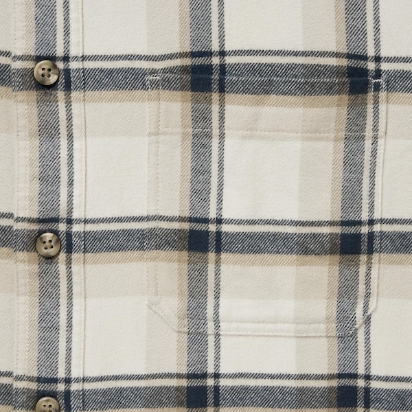 Uniqlo Flannel Checked Long-Sleeve Miesten Paidat Beige | 6471-EPOYN