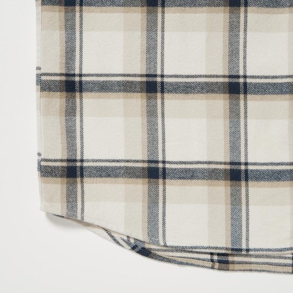 Uniqlo Flannel Checked Long-Sleeve Miesten Paidat Beige | 6471-EPOYN