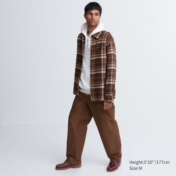 Uniqlo Flannel Checked Long-Sleeve Miesten Paidat Ruskea | 6784-HORTG