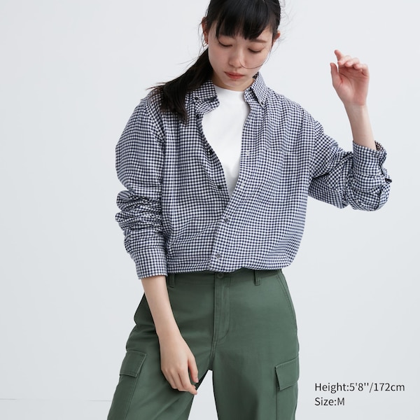 Uniqlo Flannel Checked Long-Sleeve Naisten Paidat Sininen | 5927-WETOX