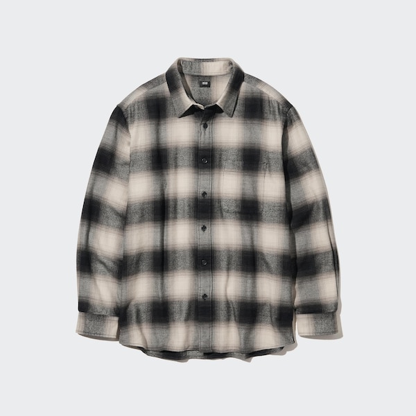 Uniqlo Flannel Checked Long-Sleeve Naisten Paidat Mustat | 5497-XBAJT