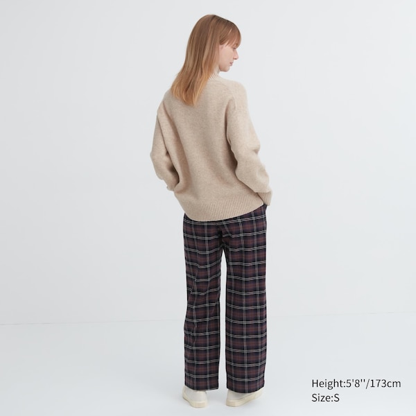 Uniqlo Flannel Checked Naisten Housut Tummanruskea | 6157-ADFPC