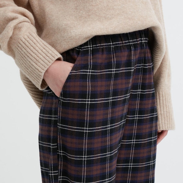 Uniqlo Flannel Checked Naisten Housut Tummanruskea | 6157-ADFPC