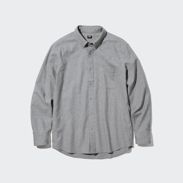 Uniqlo Flannel Long-Sleeve Miesten Paidat Harmaat | 7810-TMESB