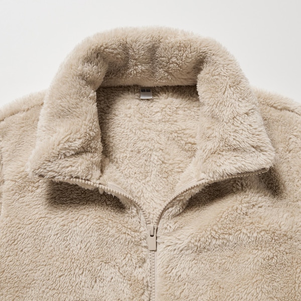 Uniqlo Fluffy Yarn Fleece Full-Zip Naisten jackets Mustat | 5947-HQJAL