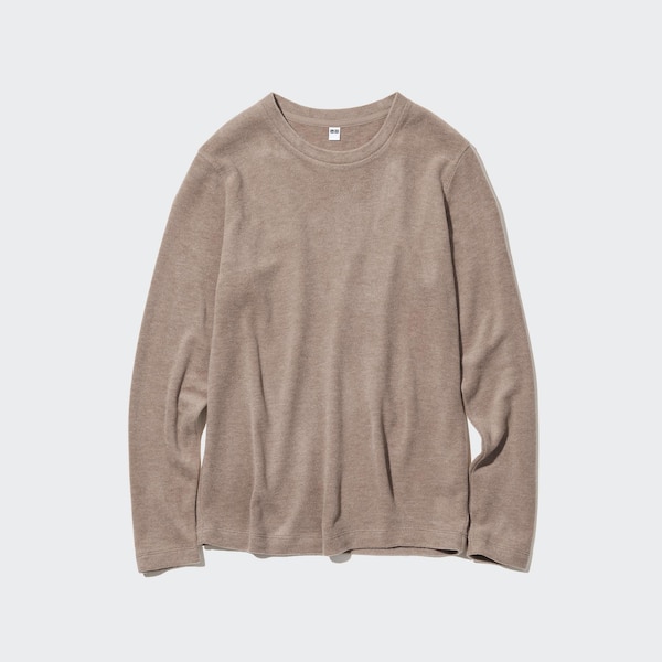 Uniqlo HEATTECH Fleece Crew Neck Long-Sleeve Naisten T Paidat Aprikoosi | 2850-GEHQI