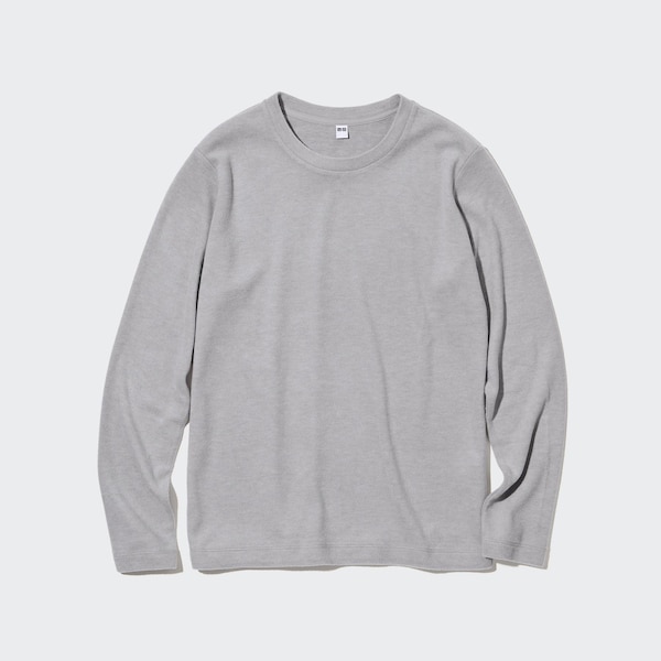 Uniqlo HEATTECH Fleece Crew Neck Long-Sleeve Naisten T Paidat Harmaat | 6075-LJHWI