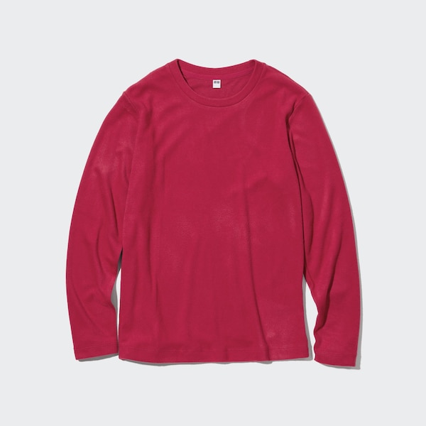 Uniqlo HEATTECH Fleece Crew Neck Long-Sleeve Naisten T Paidat Punainen | 6418-PHTWZ