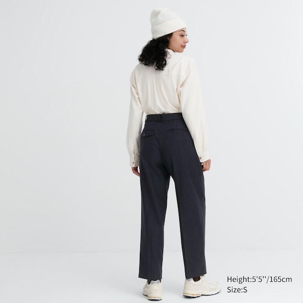 Uniqlo HEATTECH Pleated Tapered Naisten Housut Laivastonsininen | 0471-EBUXW