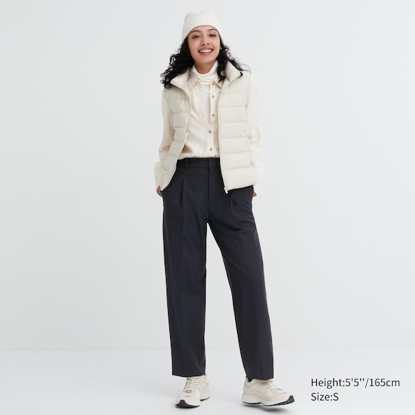 Uniqlo HEATTECH Pleated Tapered Naisten Housut Laivastonsininen | 0471-EBUXW