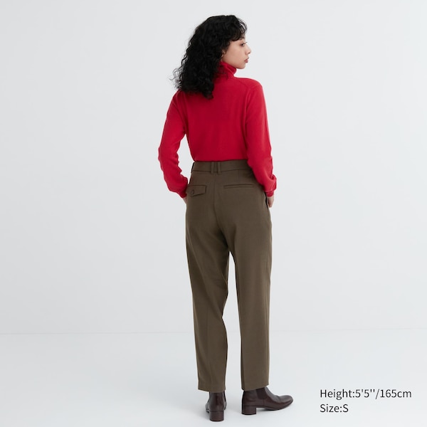 Uniqlo HEATTECH Pleated Tapered Naisten Housut Oliivinvihreä | 3896-PALXG