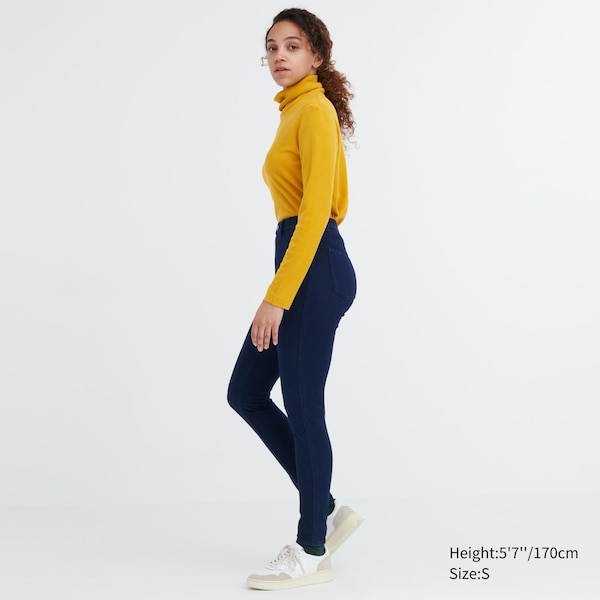 Uniqlo HEATTECH Ultra Stretch High-Rise Denim Naisten Leggings Sininen | 6183-PDMAG