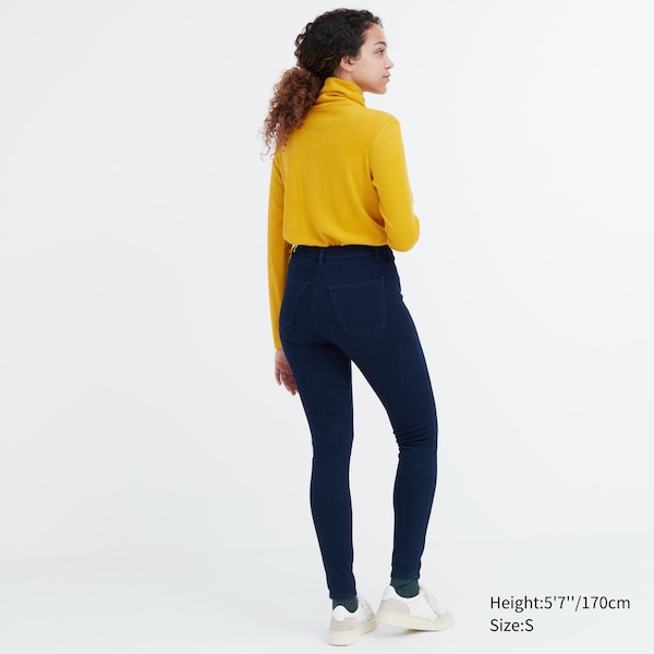 Uniqlo HEATTECH Ultra Stretch High-Rise Denim Naisten Leggings Sininen | 6183-PDMAG