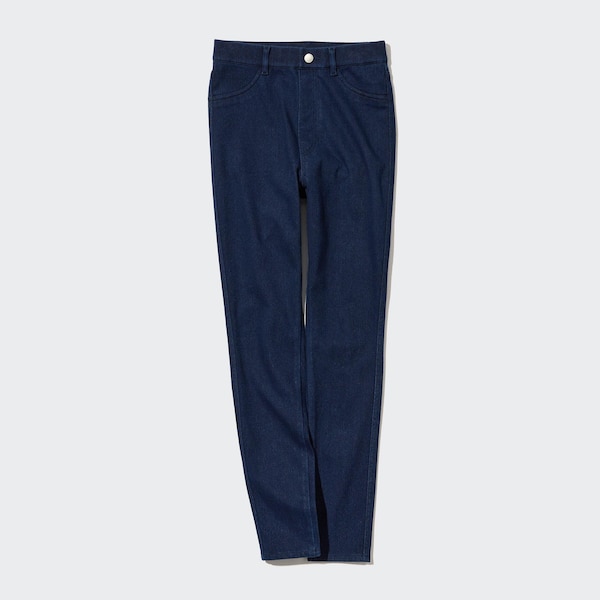 Uniqlo HEATTECH Ultra Stretch High-Rise Denim Naisten Leggings Sininen | 6183-PDMAG