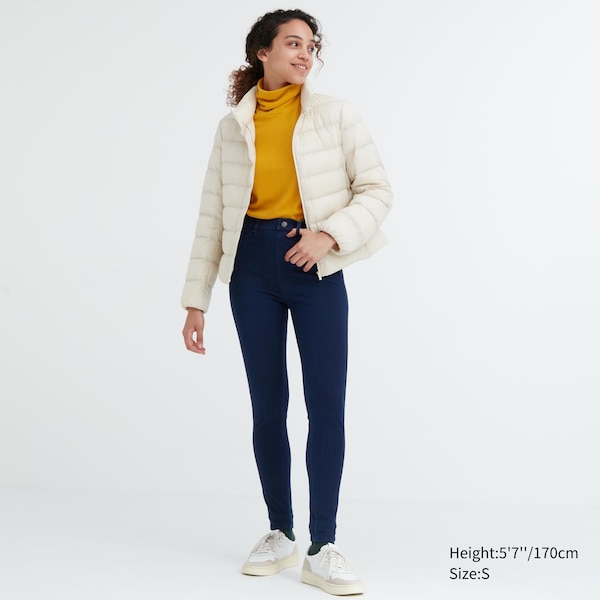 Uniqlo HEATTECH Ultra Stretch High-Rise Denim Naisten Leggings Sininen | 6183-PDMAG