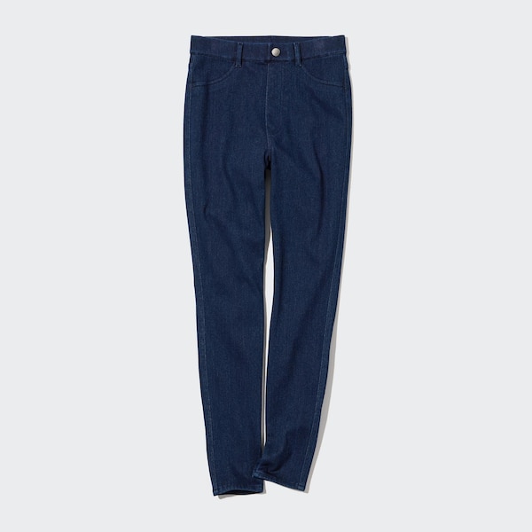 Uniqlo HEATTECH Ultra Stretch High-Rise Denim Leggings Naisten Housut Sininen | 4819-IKRFP